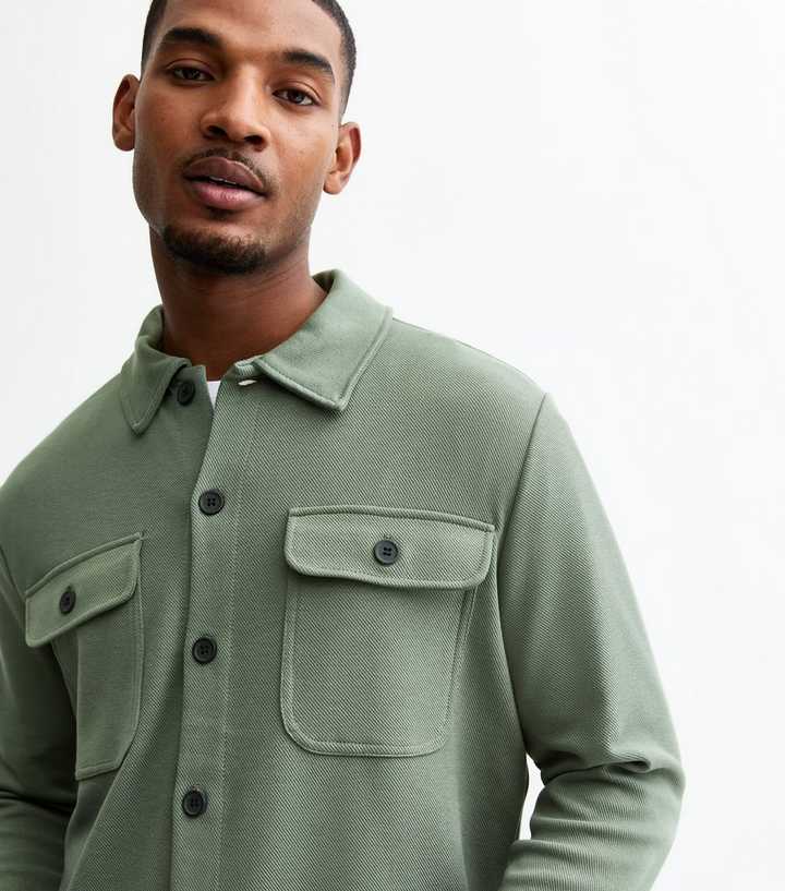 Only & Sons Light Khaki Buttoned Jersey Overshirt