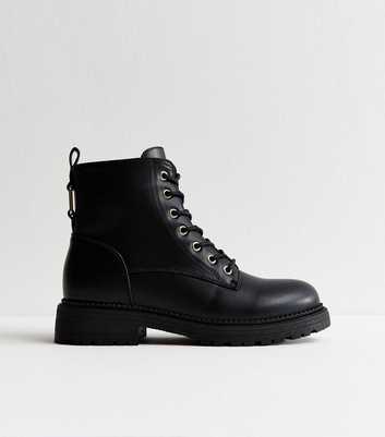Black Lace Up Ankle Boots