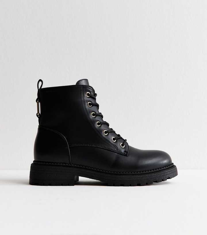 Black Lace Up Ankle Boots
