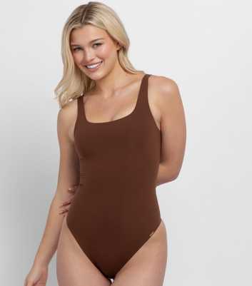 Dorina Brown Square Neck Bodysuit