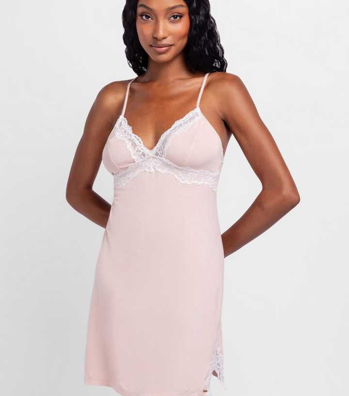 Dorina Pink Lace Trimmed Cami Dress