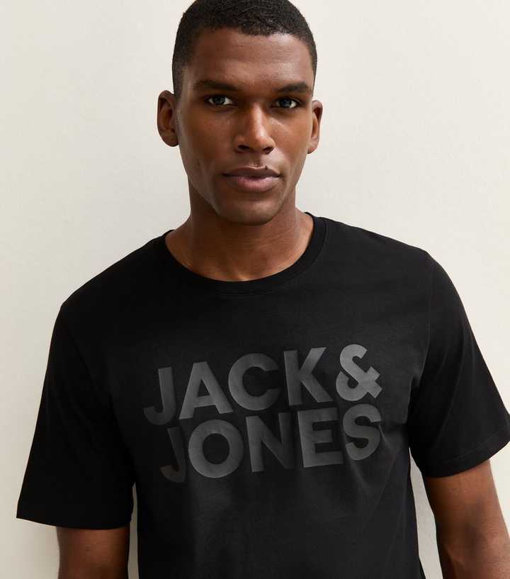 Jack & Jones Black Logo Print T-Shirt