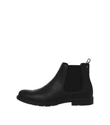 Jack & Jones Black Faux Leather Chelsea Boots