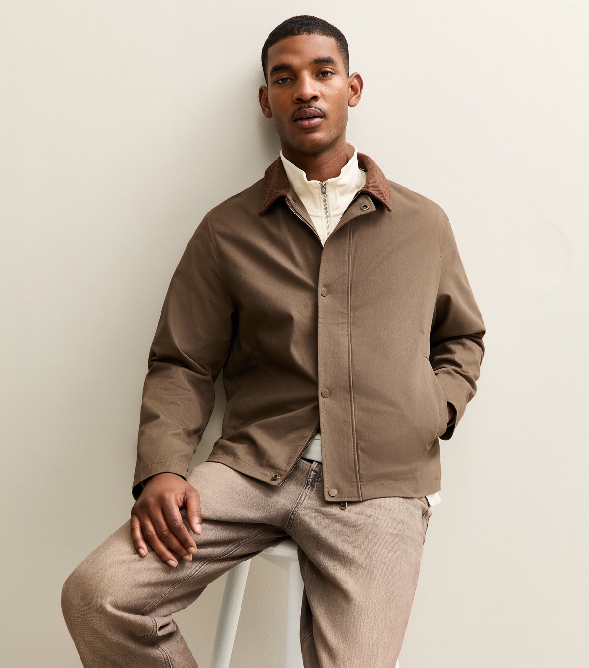 Jack & Jones Men's Rust Mid Brown Regular Worker Jacket New Look