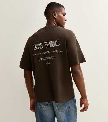 Jack & Jones Dark Brown Ess Wrd Print T-Shirt