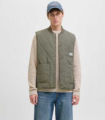 Jack & Jones Green Regular Fit Quilted Liner Vest
