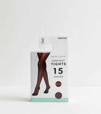 Brown Pack of 3 Sheer Matt 15 Denier Tights
