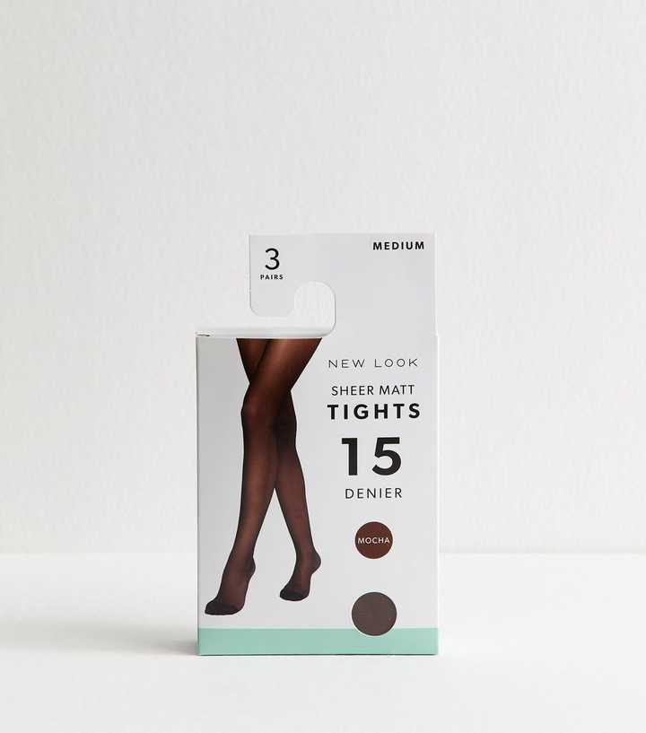 Brown Pack of 3 Sheer Matt 15 Denier Tights