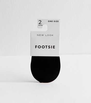 Pack of 2 Black Sheer Footsie Socks
