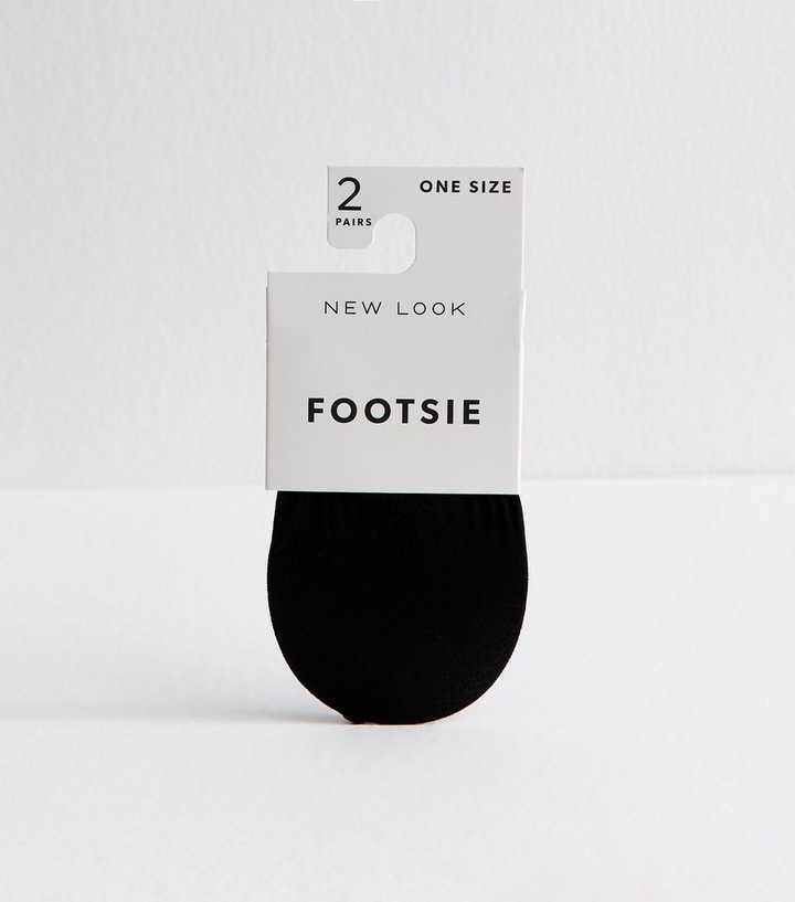 Pack of 2 Black Sheer Footsie Socks