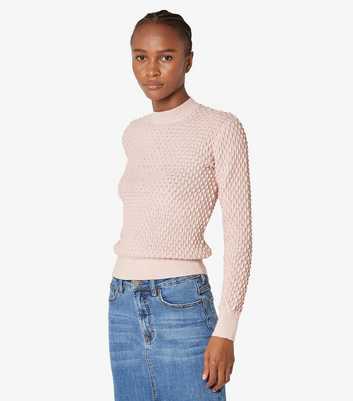 Apricot Pink Three Dimensional Mini Spike Knitted Jumper