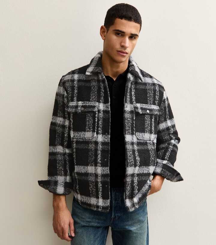 Only & Sons Black Regular Check Shirt Jacket