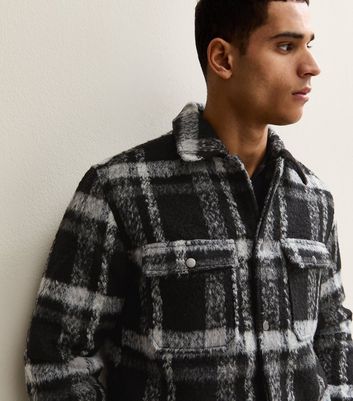 Only & Sons Black Regular Check Shirt Jacket | New Look