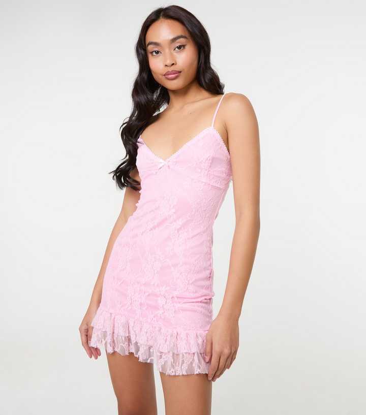 chinese dress ladies Sweet Embrace Lace Dress Pink