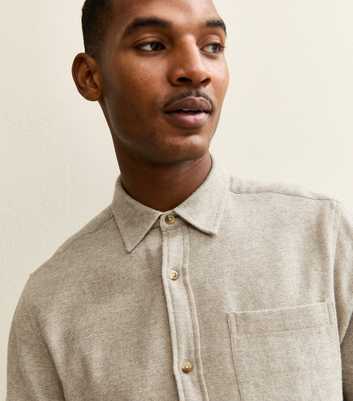 Grey Regular Fit Long Sleeve Marl Shirt