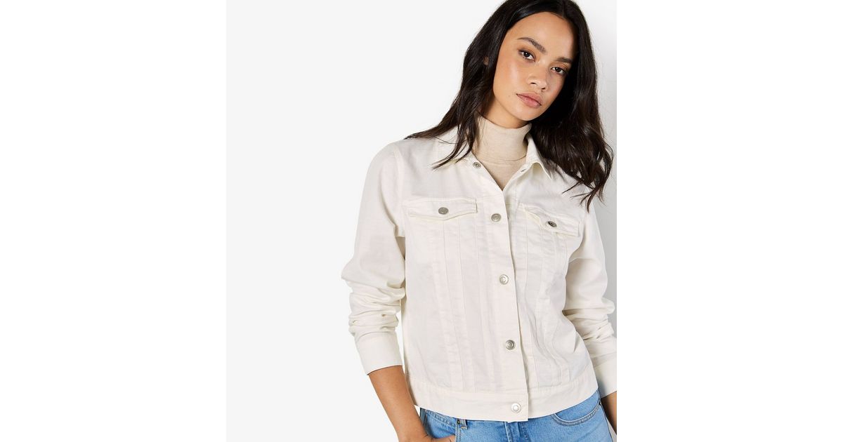 cream denim jacket womens