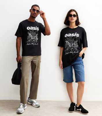 Only & Sons Black Oasis Definitely Maybe Print T-Shirt