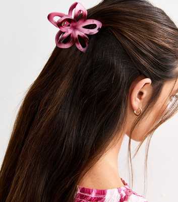 Pink Ombre Cut Out Flower Hair Clip 
