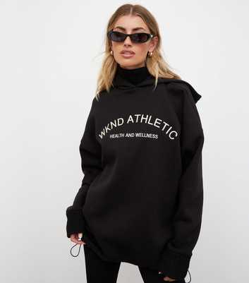 WKNDGIRL Black Logo Detail Hoodie