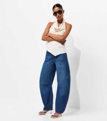 Blue Barrel Leg Jeans