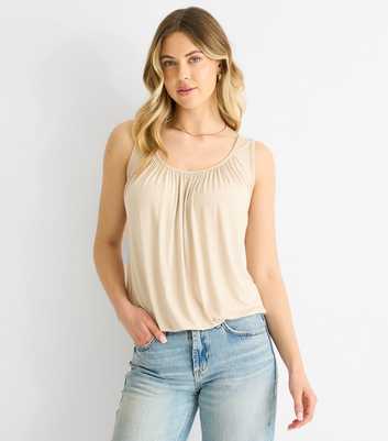 Gini London Oatmeal Oversized Vest Top