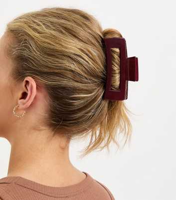 Light Burgundy Shiny Rectangular Hair Clip