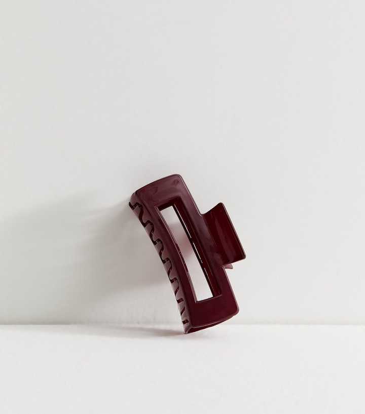 Light Burgundy Shiny Rectangular Hair Clip