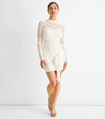 Gini London White Lace Bodycon Mini Dress
