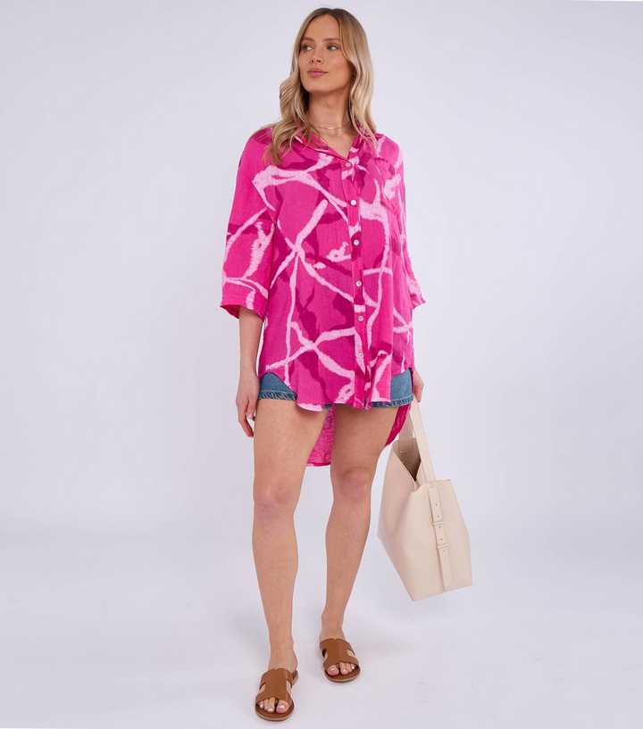 Gini London Abstract Print Linen Over sized Long Shirt New Look gini-london-abstract-print-linen-over-sized-long-shirt-new-look