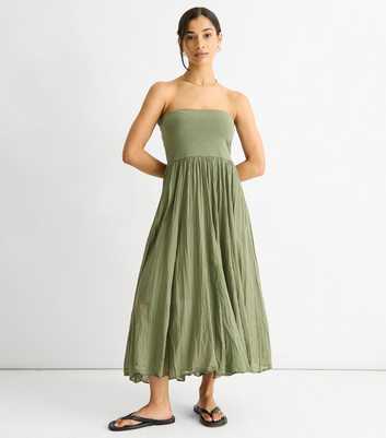 Gini London Khaki Maxi Skater Skirt Multiway Dress