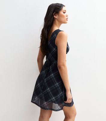 andmary Nina check mini dress navy Girls Blue Marine Dress ~ Navy