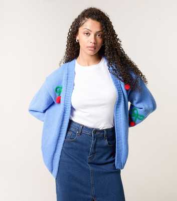 Blue Vanilla Blue Cherry Embroidered Cardigan