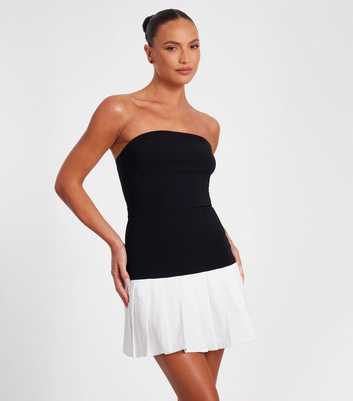 QUIZ Black Strapless Mix Dress