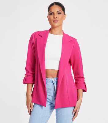 QUIZ Pink Ruched Blazer