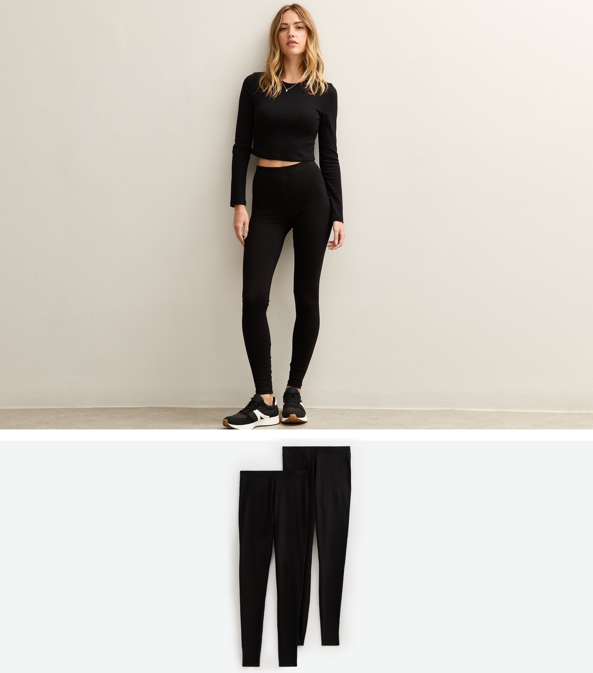 Women's Black Pack Of 2 Jersey Leggings New Look