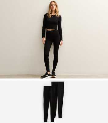 Black Pack Of 2 Jersey Leggings