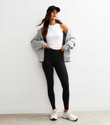 Black High Waist Stretch Cotton Leggings