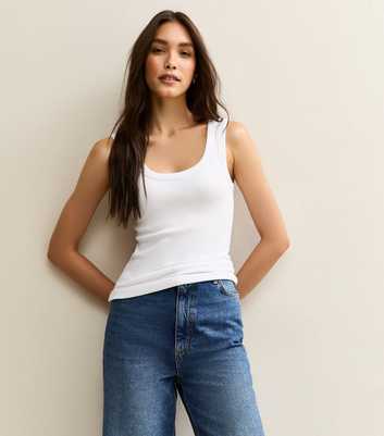 White Scoop Neck Vest