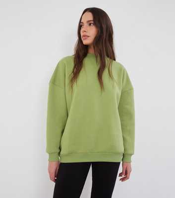 WKNDGIRL Green Logo Print Oversized Sweatshirt
