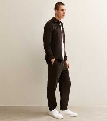 Brown Relaxed Pull On Drawstring Waist Corduroy Trousers