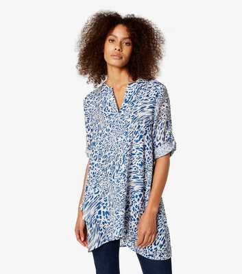 Apricot Abstract Print Slubbed Top