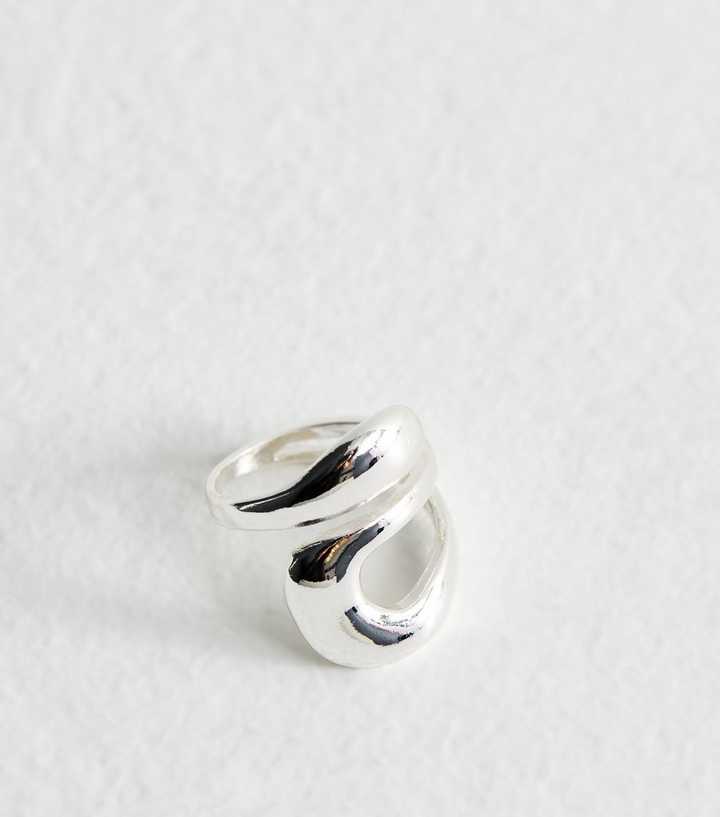 Silver Tone Wraparound Statement Ring