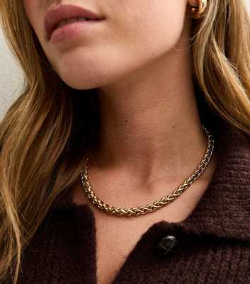 Gold Tone Rope Chain Necklace