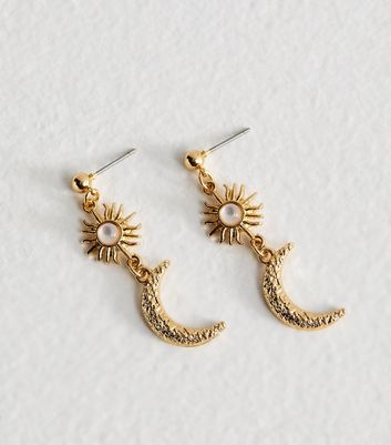 Gold Tone Mystical Drop Earrings | New Look