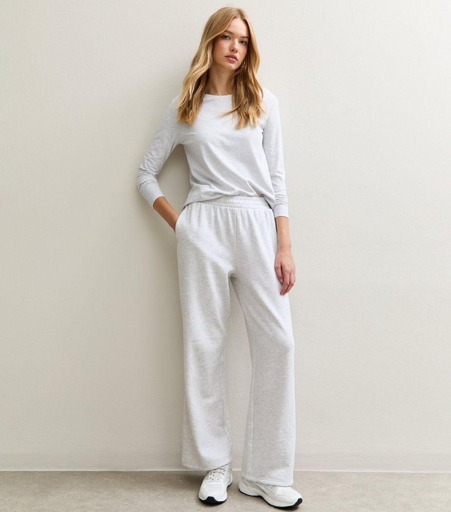 Light Grey Elasticated Waist Wide Leg Joggers — photo 1 of 1