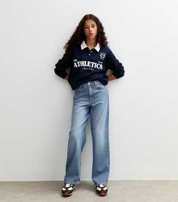Girls Blue Denim Wide Leg Jeans