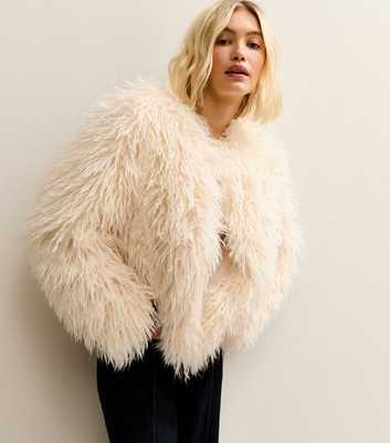 Cream Faux Fur Coat