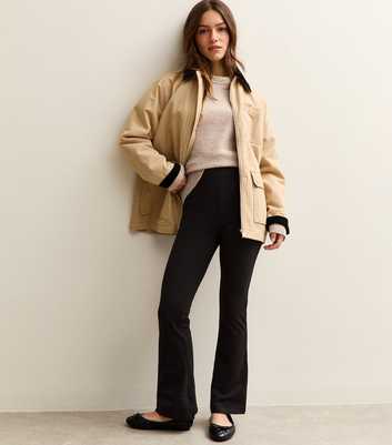 Petite Black Stretch Cotton Kickflare Legging