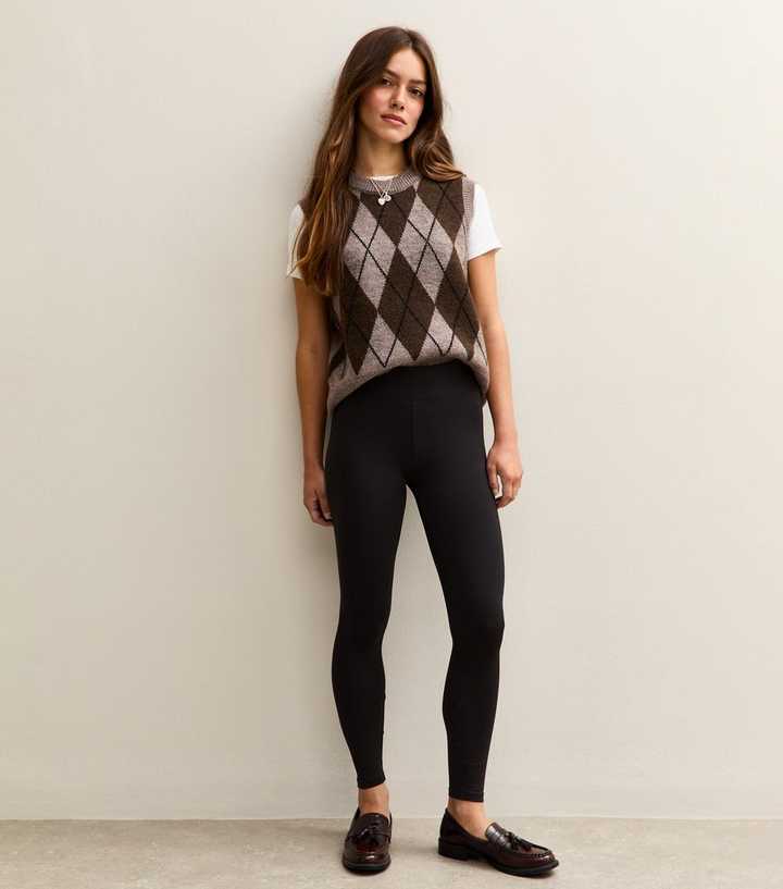 Petite Black High Waist Stretch Cotton Leggings