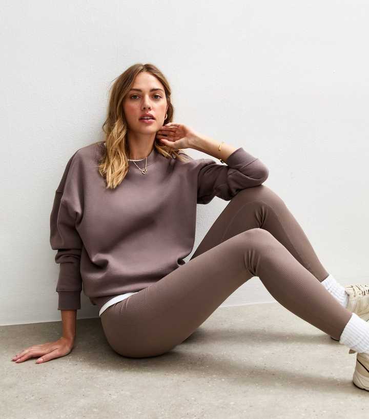 Mink Seamless Ribbed Jersey Leggings